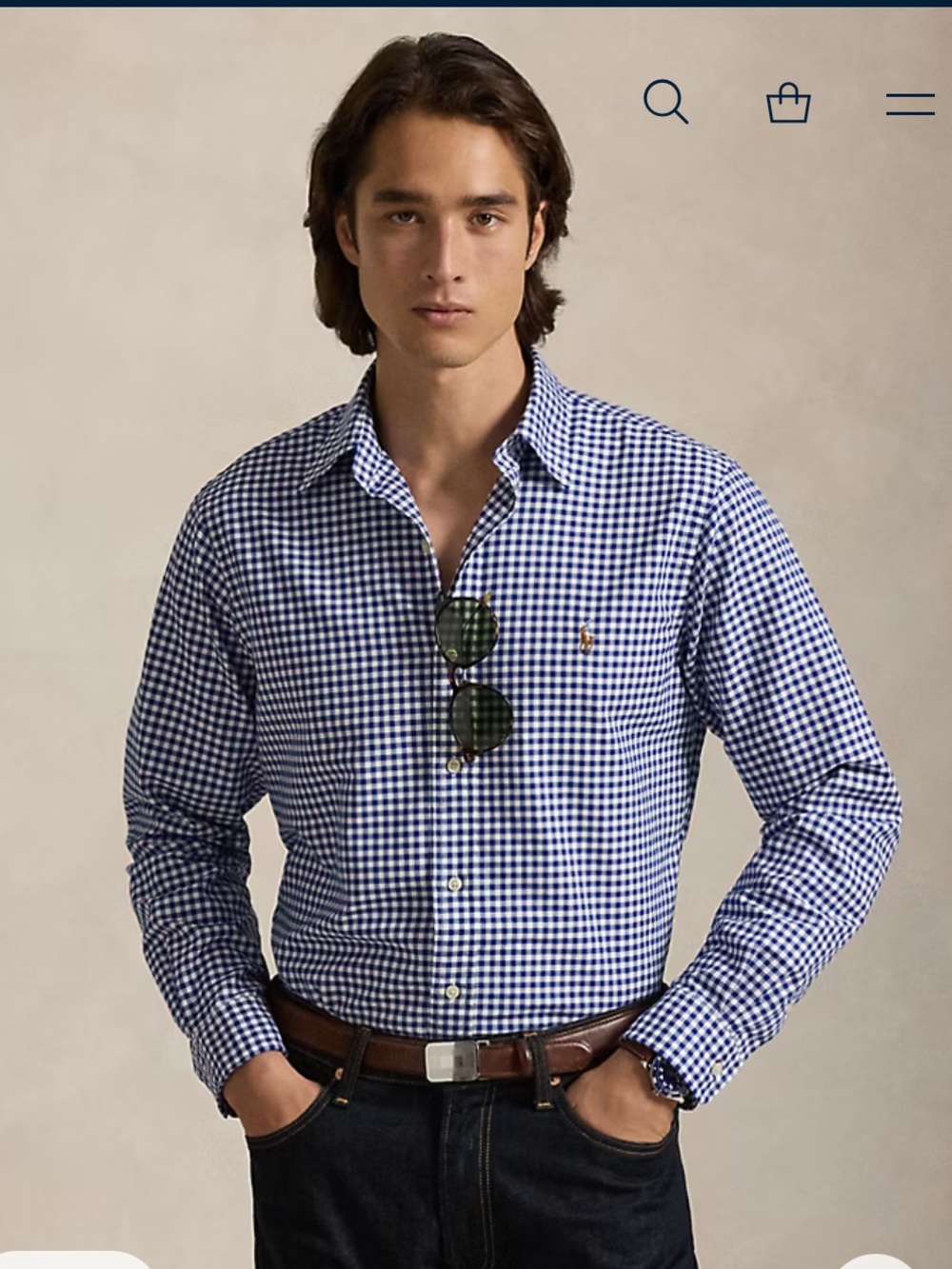 Polo Ralph Lauren Men's Blue Gingham Button-Down Shirt - Classic Fit